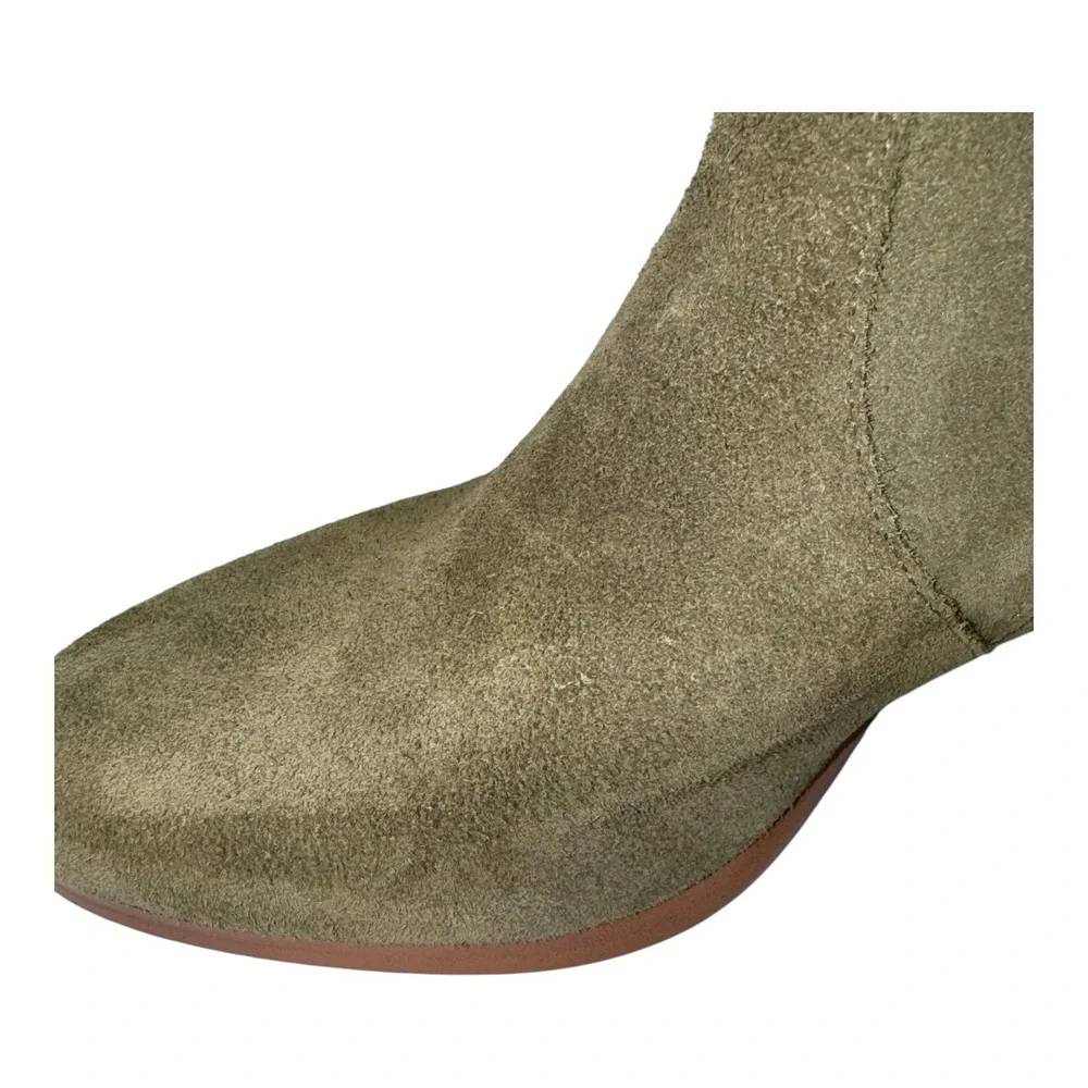 Violet & Red Janine Tall Shaft Olive Green Suede Boots Sz 8.5M - Picture 8 of 16